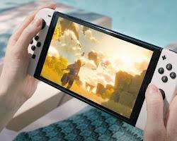 Image of person playing The Legend of Zelda: Breath of the Wild on a Nintendo Switch OLED